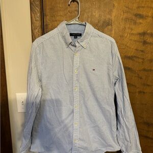 Tommy Hilfiger Men's Blue Striped Oxford Shirt